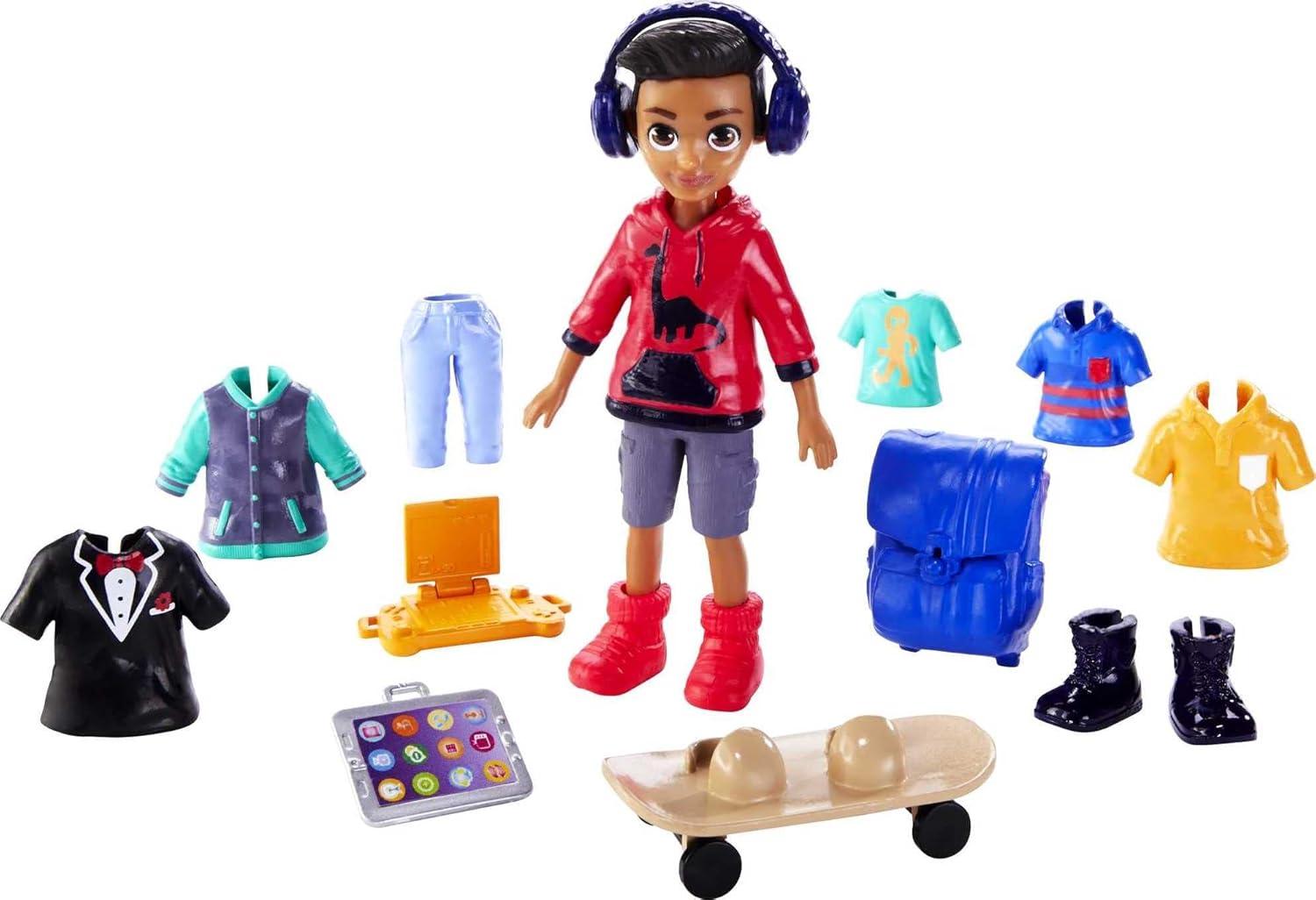 imagePolly Pocket Travel Toy Playset with Four 3inch Dolls and 40 Fashion Accessories Themed Characters Fashion Pack