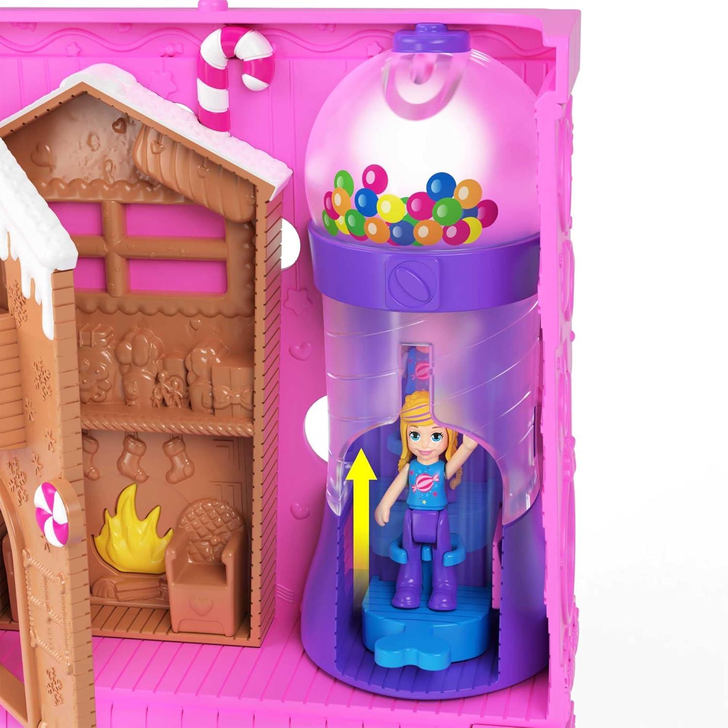 imagePolly Pocket Trolls Compact Playset with 2 Micro Dolls amp13 Accessories Poppy Exterior with Soft Hair Collectible Toy Includes Poppy amp BranchPollyville Sweet Store Playset