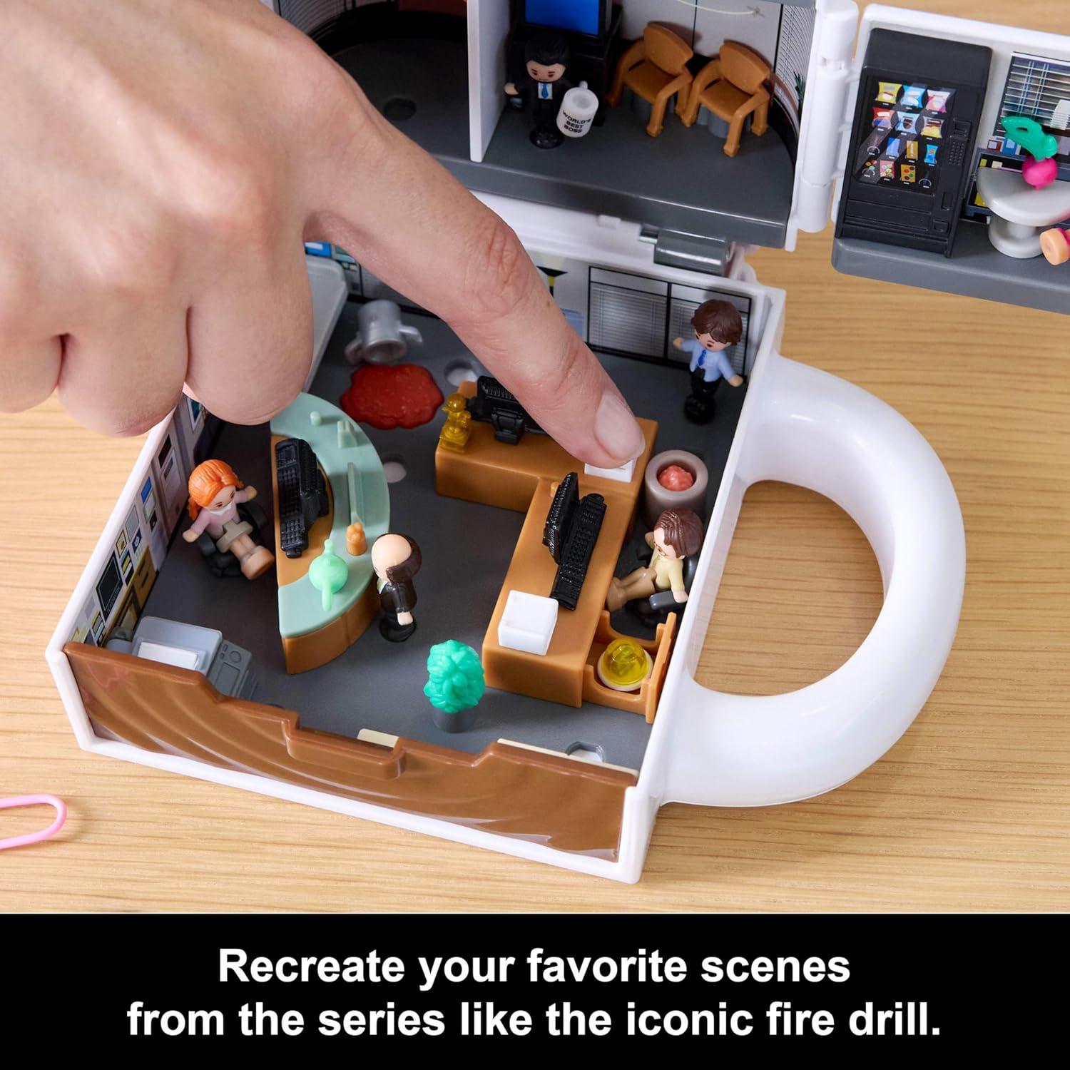 imagePolly Pocket x The Office Compact Playset 6 Character Dolls and 9 Accessories Collectible Partnership Toy Coffee Mug Exterior