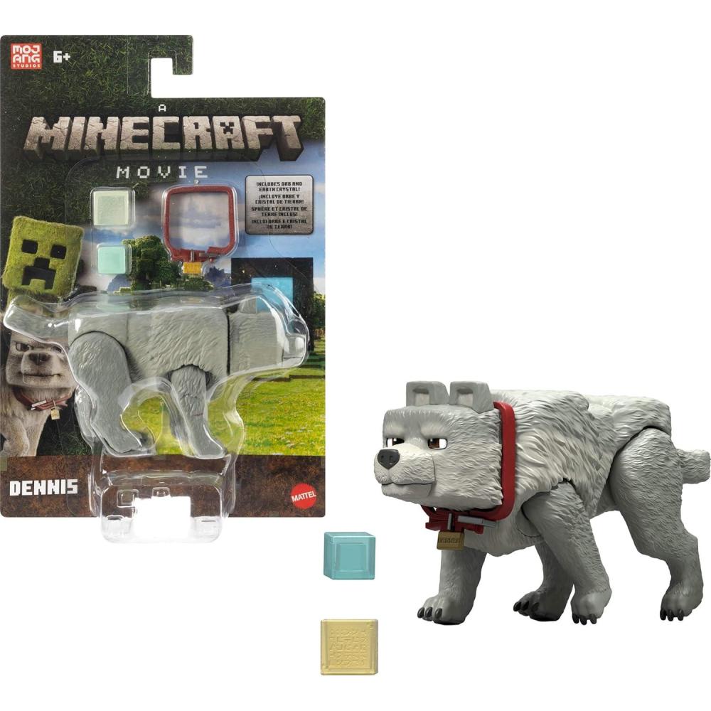 imageMattel Minecraft Action Figure amp Accessories Set 4inch Skeleton Posable Character Collectible Inspired by A Minecraft MovieWolf