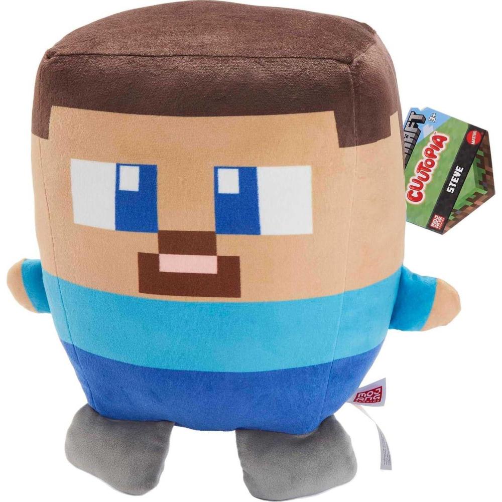 imageMattel Minecraft Cuutopia Plush Toy 10inch Steve Soft Rounded Pillow Doll Video GameInspired Character CollectibleSteve