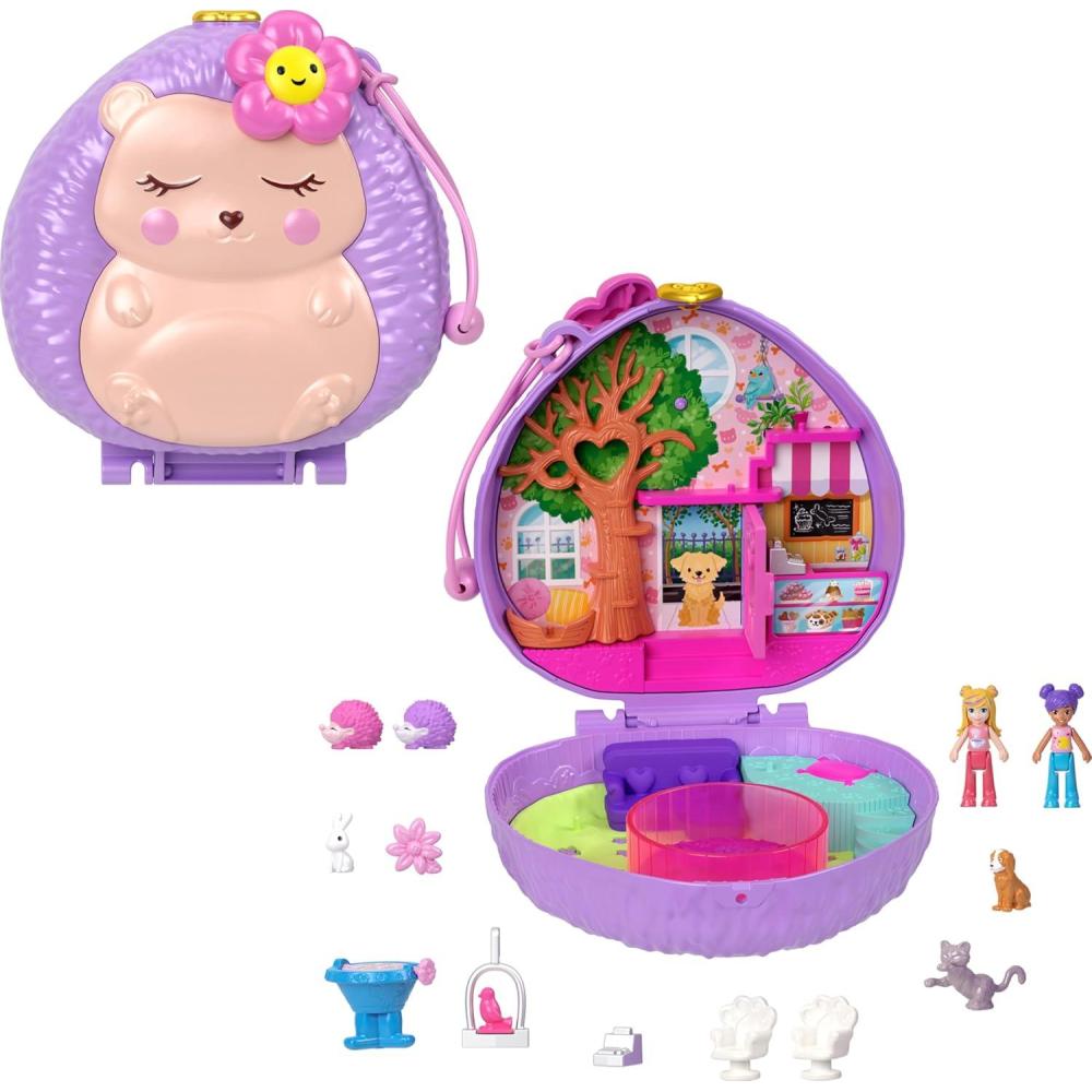 imagePolly Pocket Dolls amp Playset Snow Sweet Penguin Compact with 13 Accessories Travel Toy with Fidget ExteriorHedgehog
