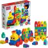 imageMEGA BLOKS First Builders Toddler Building Blocks Toy Set ABC Musical Train with 50 Pieces Music and Sounds Ages 1 Years