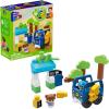 imageMEGA BLOKS FisherPrice Toddler Building Blocks Green Town Charge amp Go Bus with 34 Pieces 2 Figures Kids Age 1 YearsCharge  Go Bus