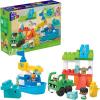 imageMega Bloks FisherPrice Toddler Building Blocks Toy Set Green Town Ocean Time Clean Up with 70 Pieces 3 Figures Ages 1 Years