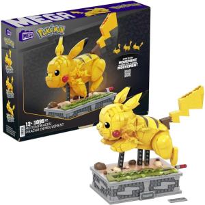 MEGA Pokémon Building Toys Set Motion Pikachu with 1092 Pieces and Running Movement, for Adult Collectors(Pikachu)
