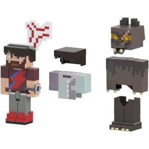 Mattel Minecraft Creator Series Action Figure & Accessories Set, Camp Enderwood Expansion Pack with Rougarou & Anger Vein in 3.25-inch Scale, Pus DLC Codes