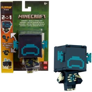 Mattel Minecraft Flippin’ Figs Figures with 2-in-1 Fidget Play, 3.75-in Scale, Large Heads & Pixelated Design (Characters May Vary)