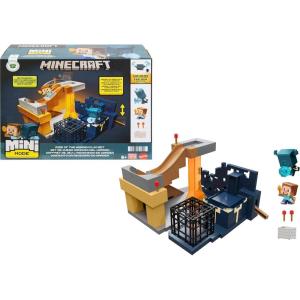 Mattel Minecraft Mini Mode Playset, Rise of the Warden Set with 2 Minis including Steve & Warden Figures & DLC Code
