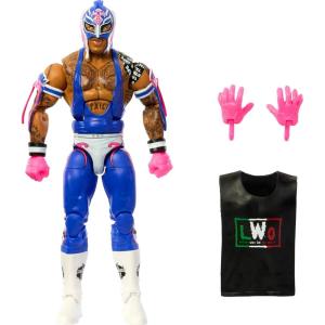 Mattel WWE Top Picks Elite Action Figure & Accessories Set, Rey Mysterio 6-inch Collectible with Swappable Hands, Ring Gear & 25 Articulation Points(Rey Mysterio)