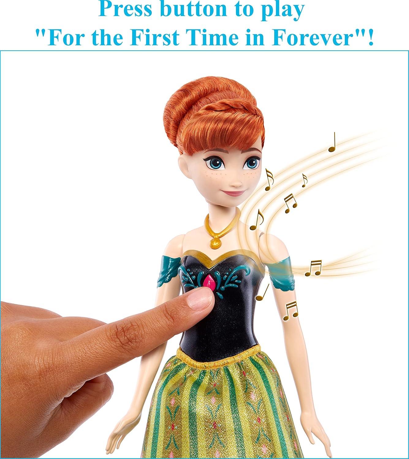 imageMattel Disney Frozen Toys Singing Anna Doll with Signature Clothing Sings For the First Time in Forever from the Movie Frozen