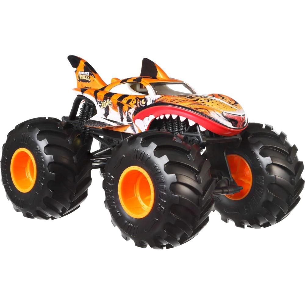 imageHot Wheels Monster Trucks Oversized Monster Truck 124 Scale DieCast Toy Truck with Giant Wheels and Cool Designs