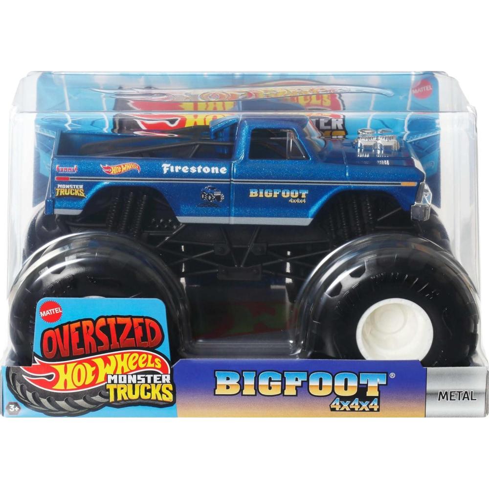 imageHot Wheels Monster Trucks Oversized Monster Truck 124 Scale DieCast Toy Truck with Giant Wheels and Cool DesignsBigfoot