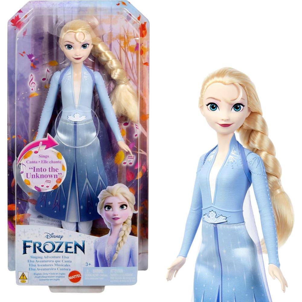 imageMattel Disney Frozen Toys Elsa Singing Adventure Fashion Doll in Signature Clothing Sings Into the Unknown from Disneys Frozen 2 MovieAdventure Elsa