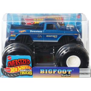 Hot Wheels Monster Trucks, Oversized Monster Truck, 1:24 Scale Die-Cast Toy Truck with Giant Wheels and Cool Designs(Bigfoot)