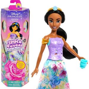 Mattel Disney Frozen Elsa Fashion Doll Set, Spin & Reveal with 11 Surprises Including 5 Accessories, 5 Stickers & Play Scene, Inspired by the Movie(Jasmine)