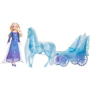 Mattel Disney Frozen Elsa Fashion Doll with Removeable Dress & Shoes, Mythical Horse-Like Nokk & Adventure Carriage, Inspired by Frozen: Winter Festival