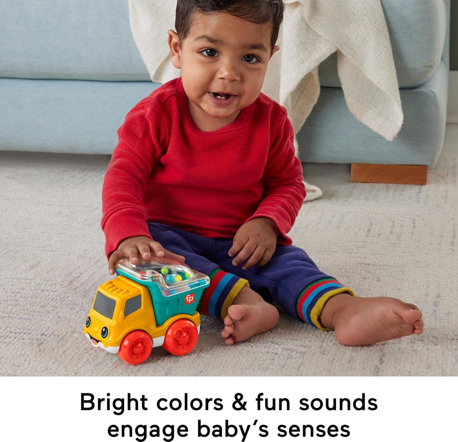 imageFisherPrice Baby Toy Poppity Pop Dump Truck PushAlong Vehicle with Fine Motor Activities for Infants Ages 6 MonthsMulticolor