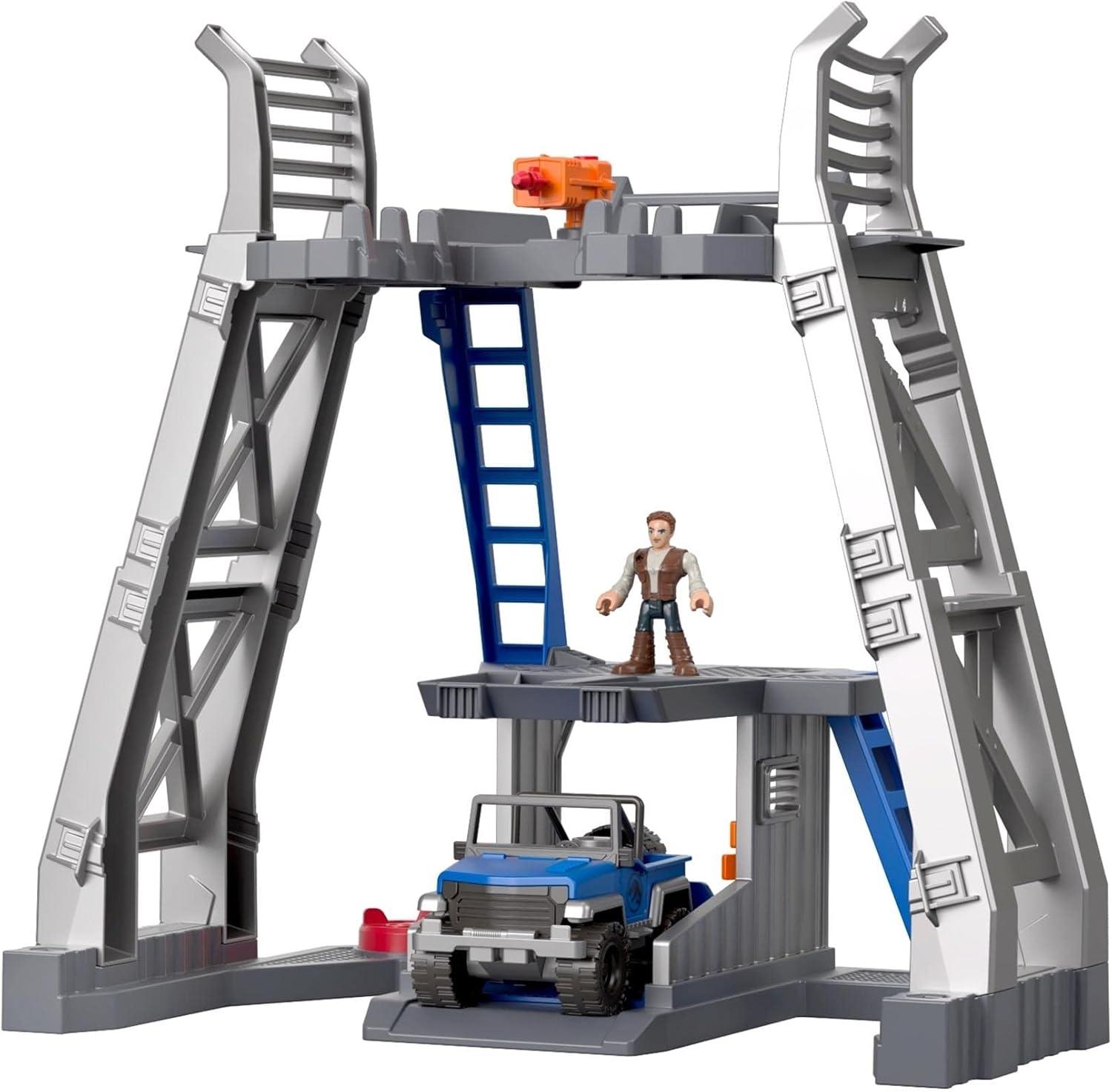 imageFisherPrice Imaginext Jurassic World T rex Dinosaur Toy with Owen Grady Figure LightUp Eyes amp Chomping Action for Ages 3 Years 7Piece Set