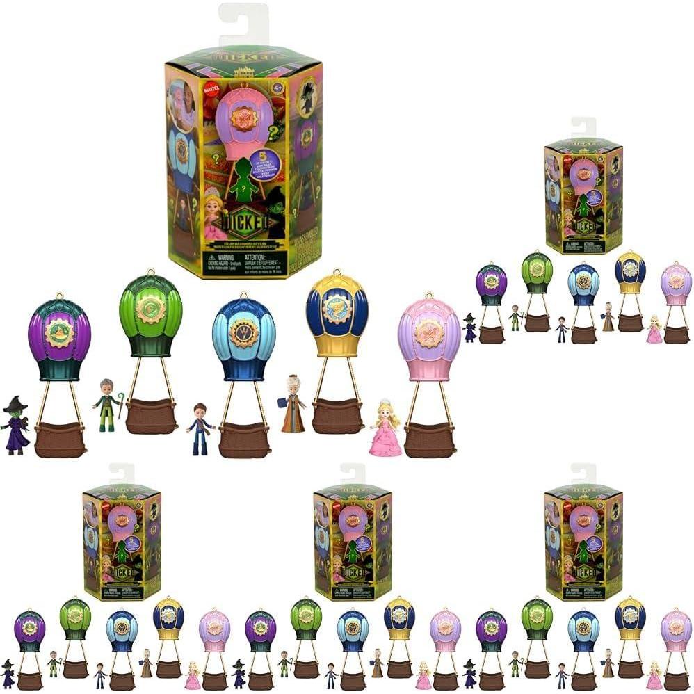 imageMattel Universal Pictures Wicked Ozian Balloons Reveal Toy Set with Surprise Small Doll Hot Air Balloon amp Accessory Styles May Vary275 inches doll height Pack of 5
