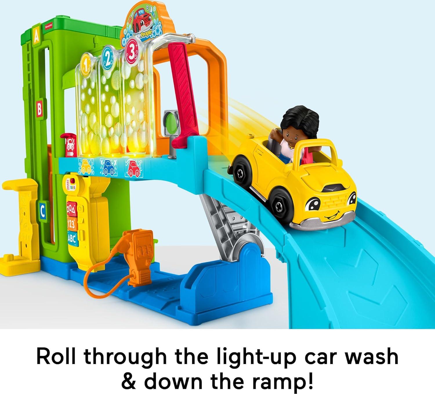 imageFisherPrice Little People Toddler Toy LightUp Learning Garage Playset with Smart Stages Car amp Ramp for Pretend Play Kids Ages 1 YearsSimplified Packaging