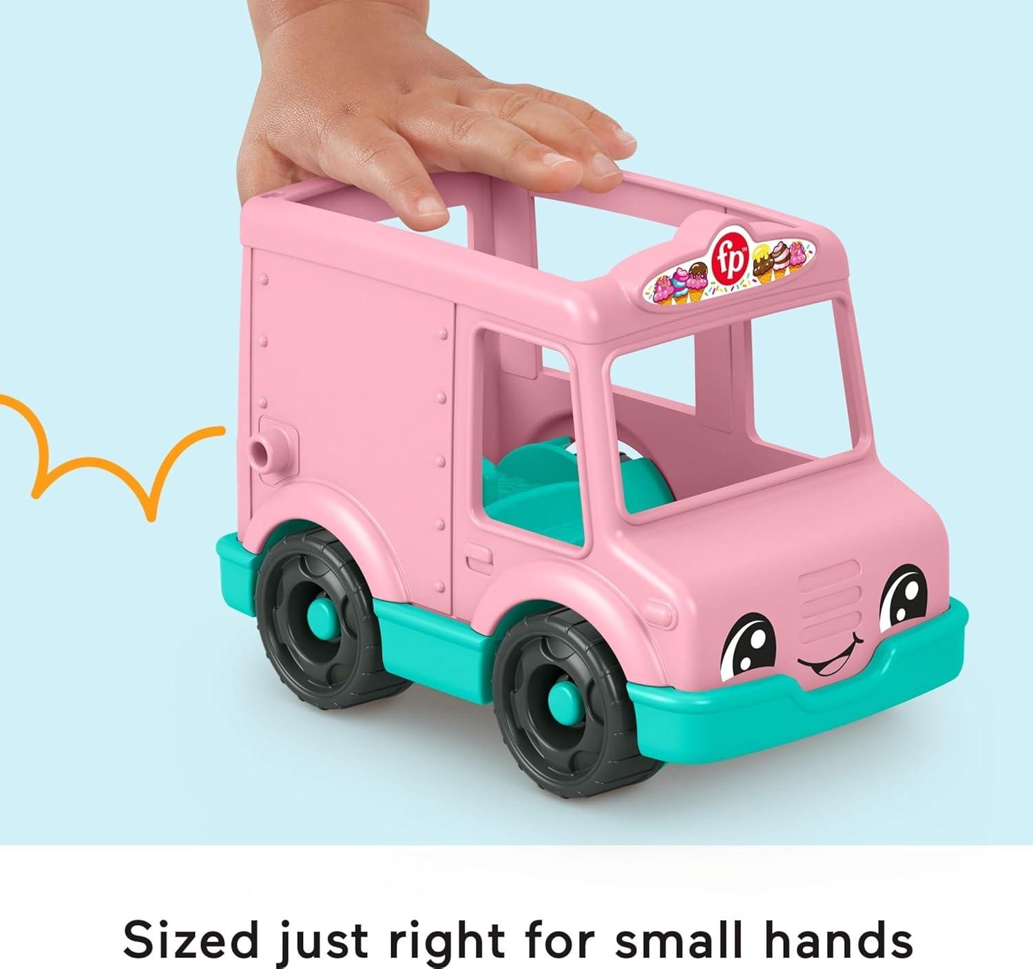 imageFisherPrice Little People Toddler Toys Ice Cream Truck PushAlong Vehicle amp Figure for Pretend Play Preschool Kids Ages 1 Years
