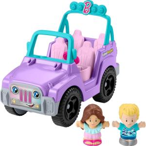 Fisher-Price Little People Barbie Toddler Toy Car Beach Cruiser with Music Sounds and 2 Figures for Pretend Play Kids Ages 18+ Months​