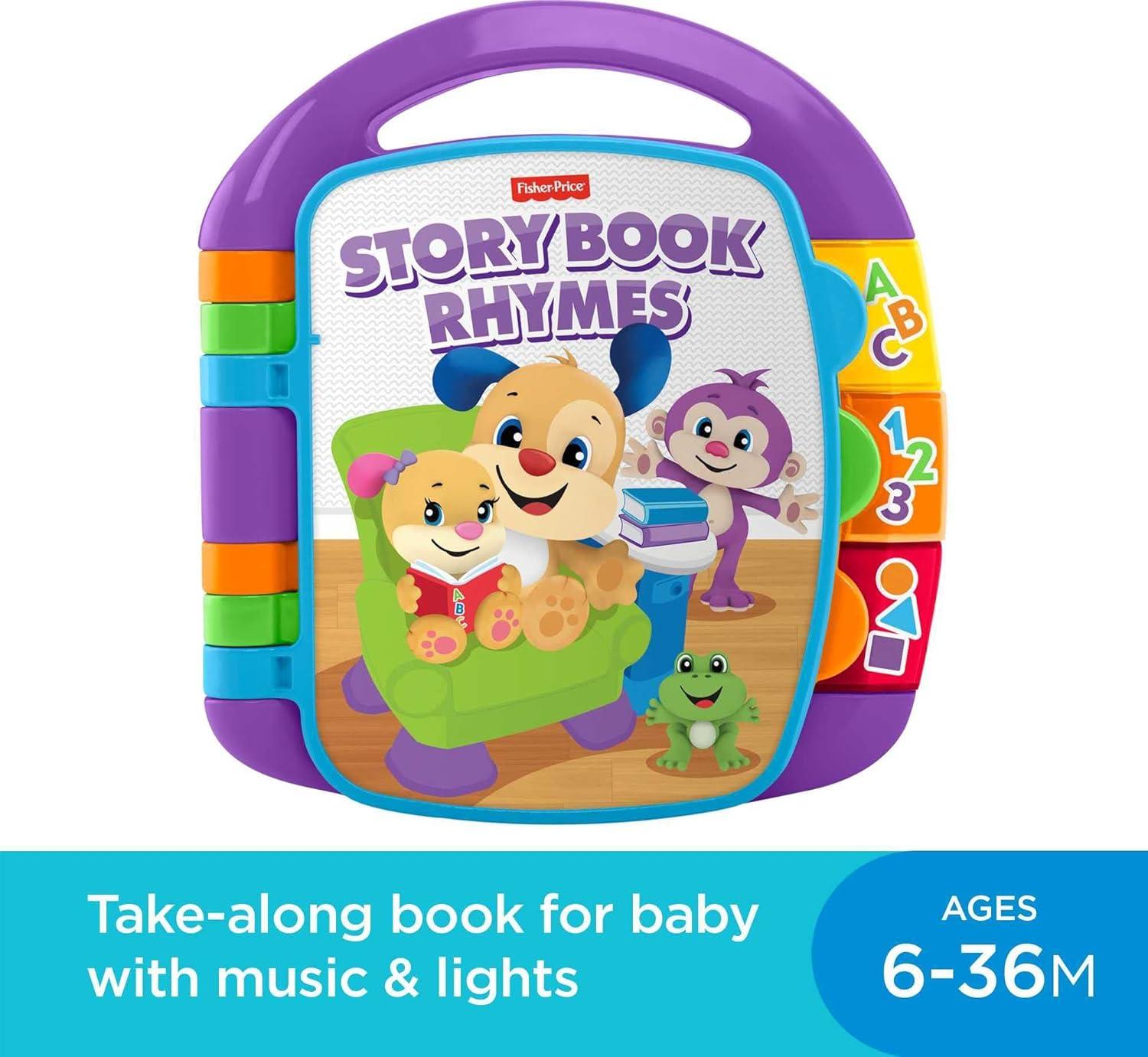 imageFisherPrice Baby Learning Toy Laugh amp Learn Storybook Rhymes Musical Book with Lights amp Sounds for Infants Ages 6 Months