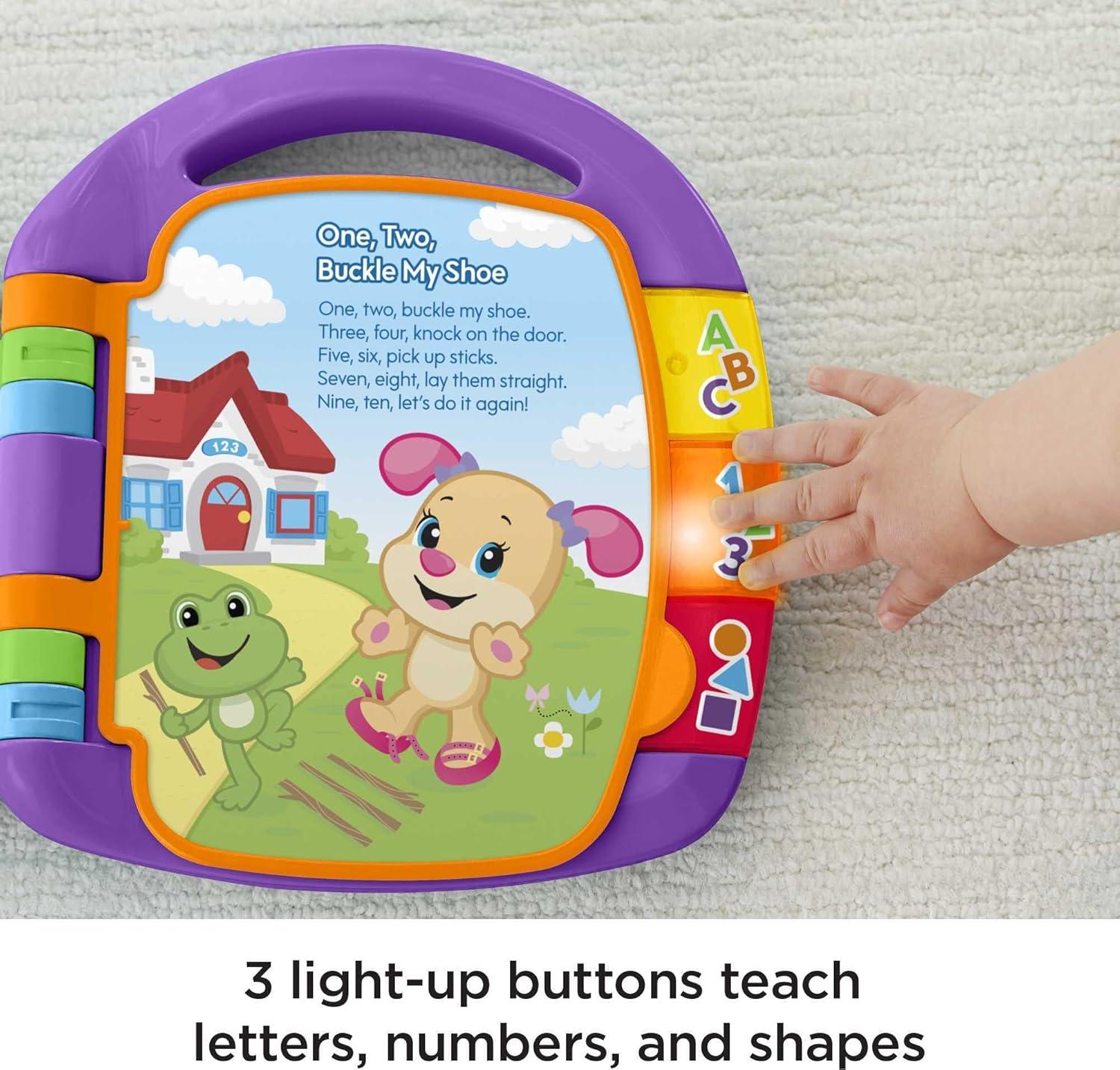 imageFisherPrice Baby Learning Toy Laugh amp Learn Storybook Rhymes Musical Book with Lights amp Sounds for Infants Ages 6 Months