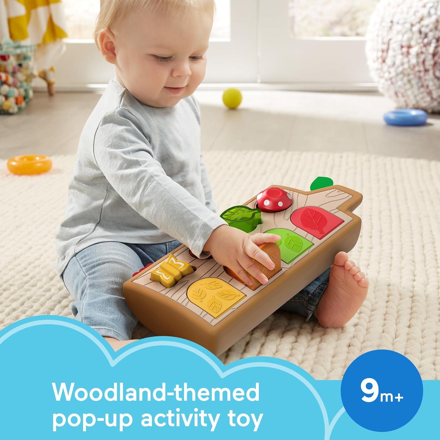 imageFisherPrice Baby Toy Hide amp Peek PopUp AnimalThemed Sensory Activity with Wood Accents amp Sounds for Ages 9 Months Amazon Exclusive