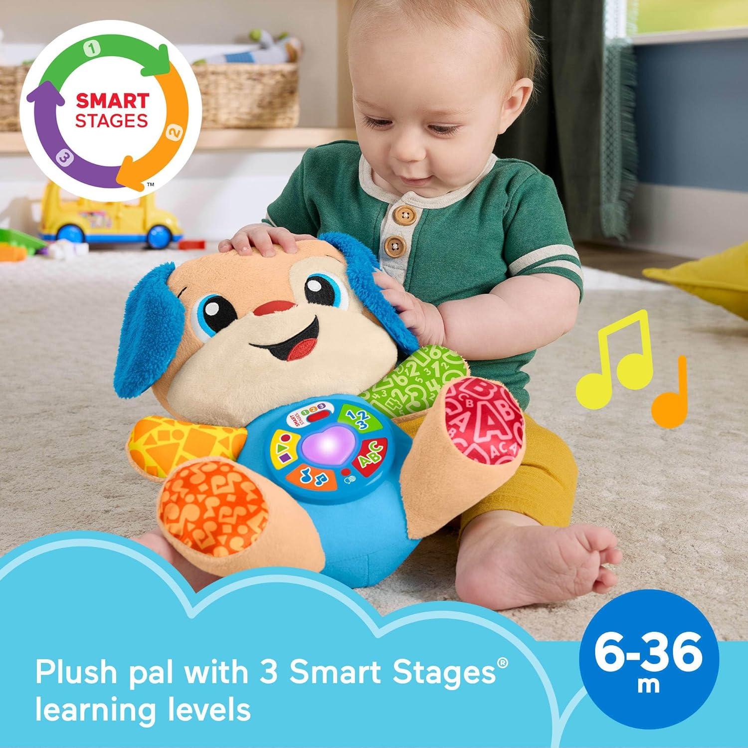 imageFisherPrice Baby Toy Laugh amp Learn Smart Stages Puppy Musical Plush with Lights amp Learning Songs for Infants Ages 6 MonthsPuppy Multilanguage