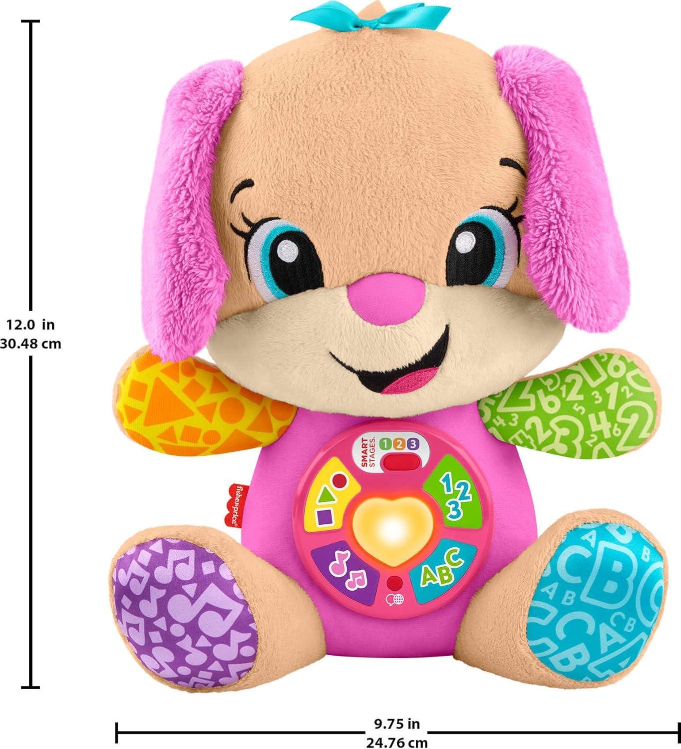 imageFisherPrice Baby Toy Laugh amp Learn Smart Stages Puppy Musical Plush with Lights amp Learning Songs for Infants Ages 6 MonthsSis Multilanguage