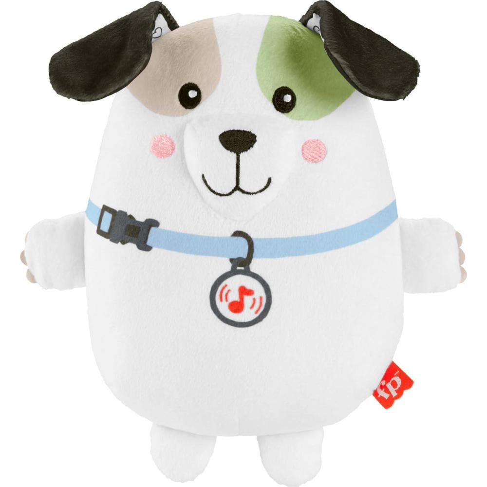 imageFisherPrice Baby Toy Calming Vibes Puppy Soother Plush Portable Sound Machine with Vibrations for Newborns 0 Months