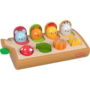 Fisher-Price Baby Toy Hide & Peek Pop-Up Animal-Themed Sensory Activity with Wood Accents & Sounds for Ages 9+ Months (Amazon Exclusive)