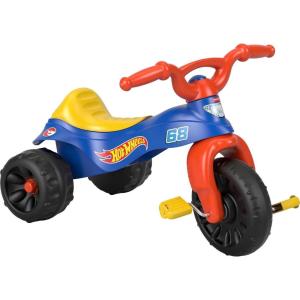 Fisher-Price Toddler Tricycle Hot Wheels Tough Trike, Toy Bike with Handlebar Grips & Storage for Outdoor Play Kids Ages 2+ Years(Hot Wheels)