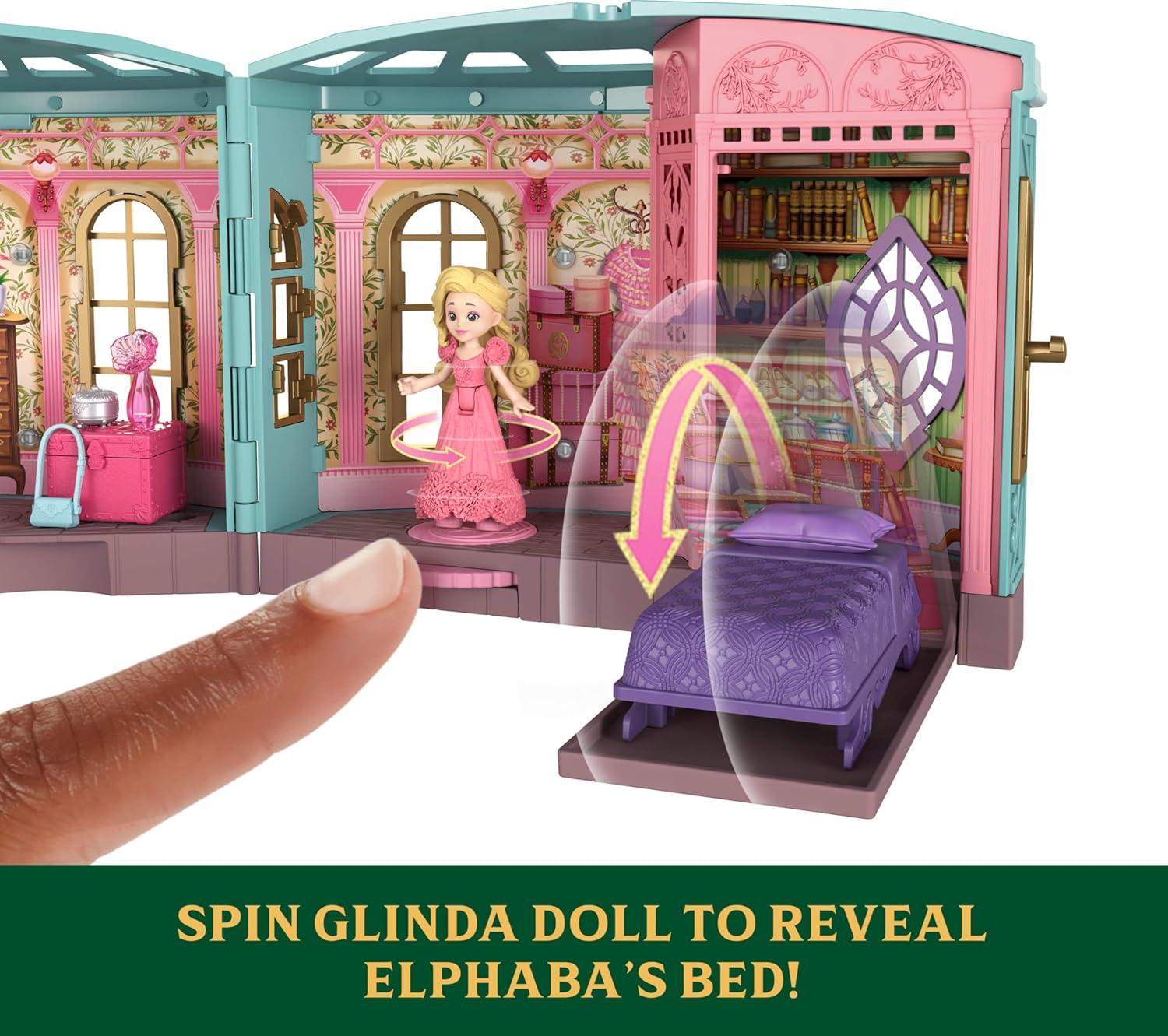 imageMattel Universal Pictures Wicked So Popular Dorm Small Doll Playset with 3 Play Spaces amp 9 Accessories Inspired by The Movie