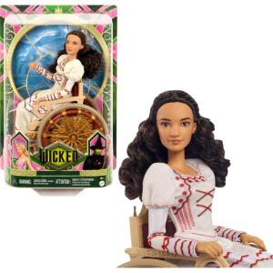 Mattel Universal Wicked Nessarose Fashion Doll & Accessories, Including Wheelchair, with Brown Curly Hair, Poseable & Removable Ballroom Look