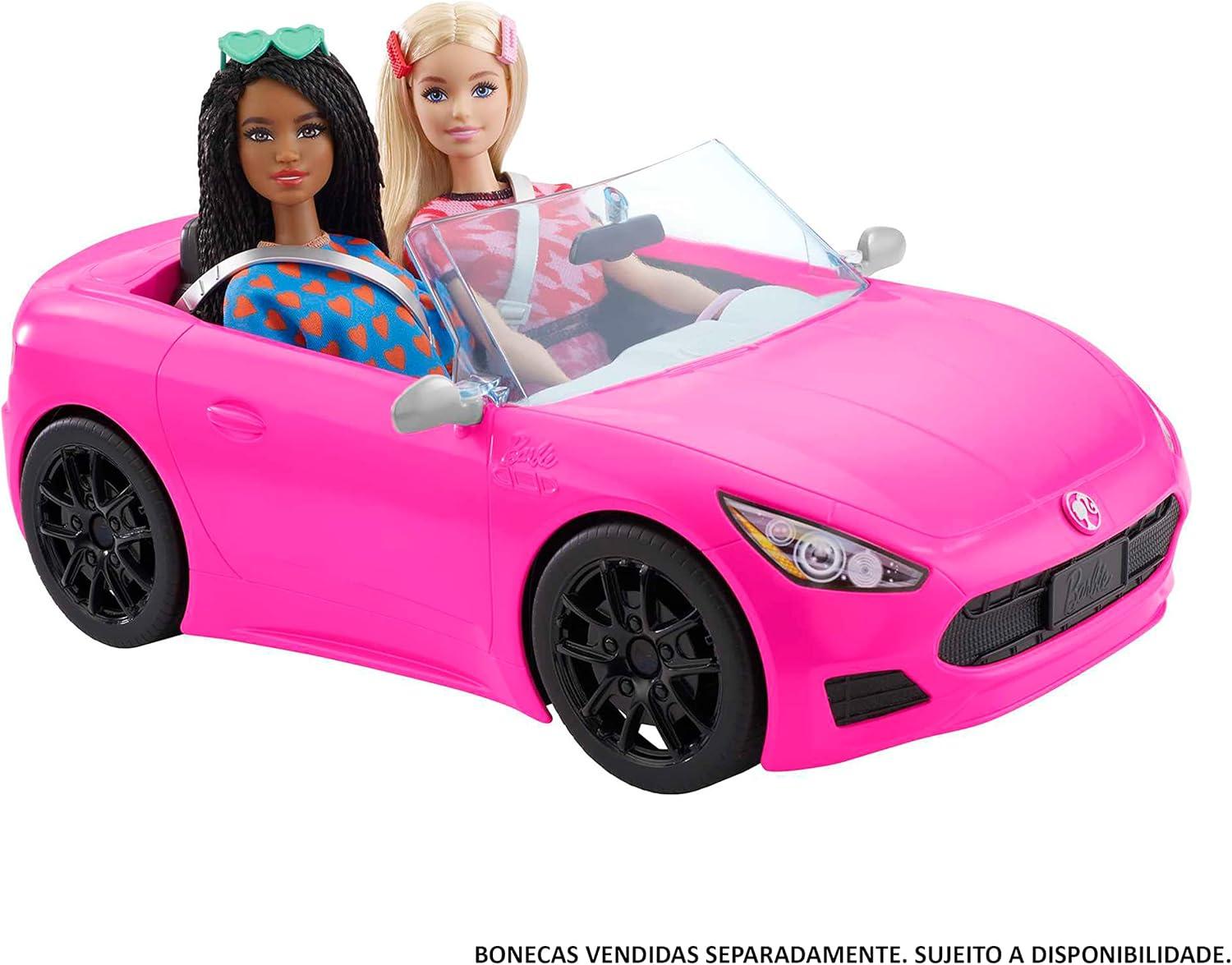 imageBarbie Convertible 2Seater Vehicle Pink Car with Rolling Wheels amp Realistic Details Gift for 3 to 7 Year OldsSingle