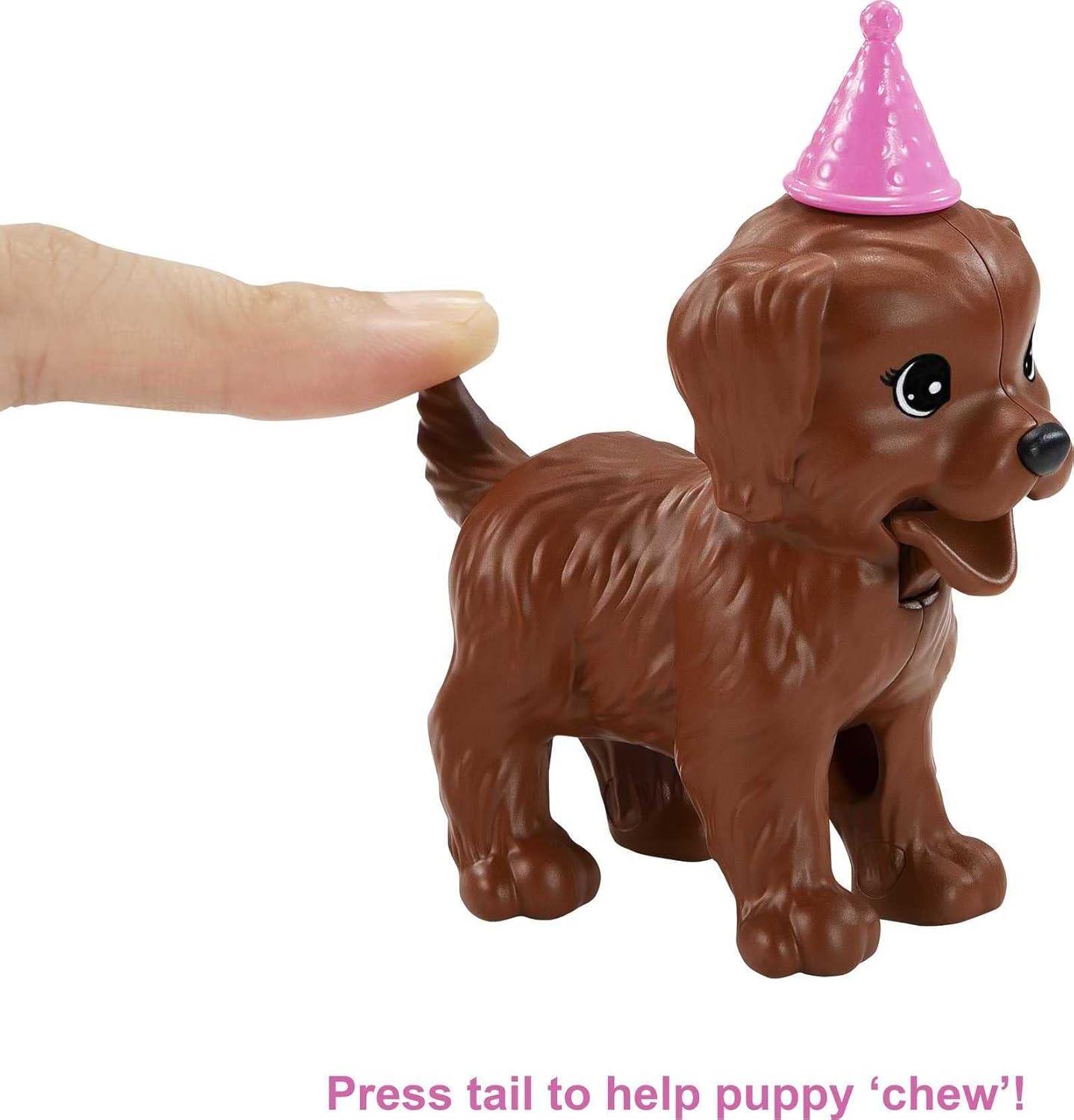 imageBarbie Doll amp Pets Set Blonde with Mommy Dog 3 Newborn Puppies with ColorChange Feature amp Pet AccessoriesPuppy Party Blonde