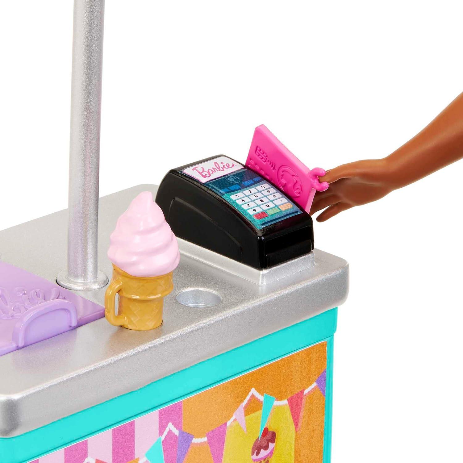 imageBarbie Playset amp 2 Dolls with 20 Accessories Beach Boardwalk Set Includes Snack Stand Ice Cream Kiosk Puppy amp Themed Pieces