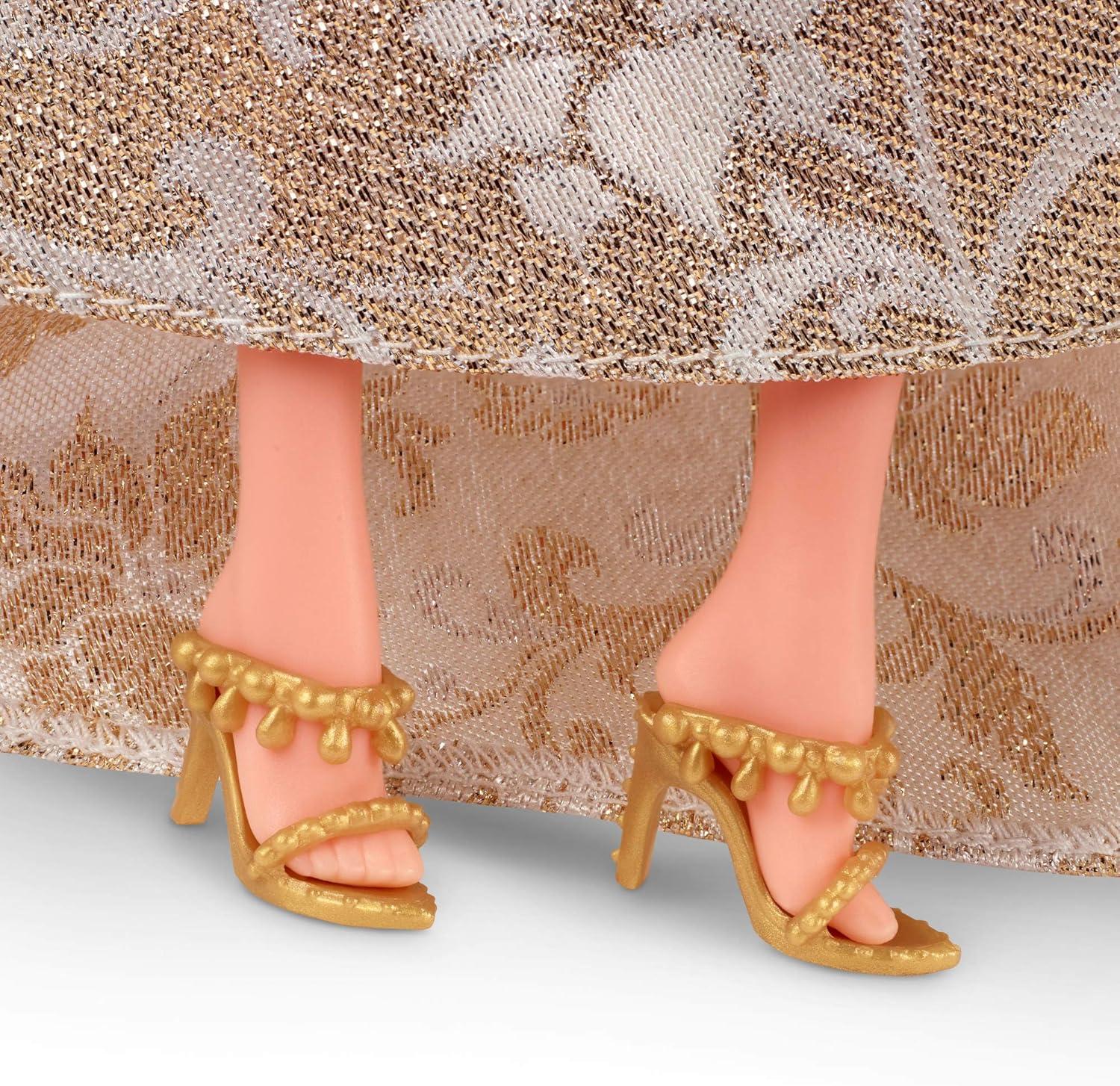 imageBarbie Signature 2025 Holiday Blonde Fashion Doll Wearing Silver amp Gold Gown Seasonal Collector in Displayable Packaging amp StandBlonde