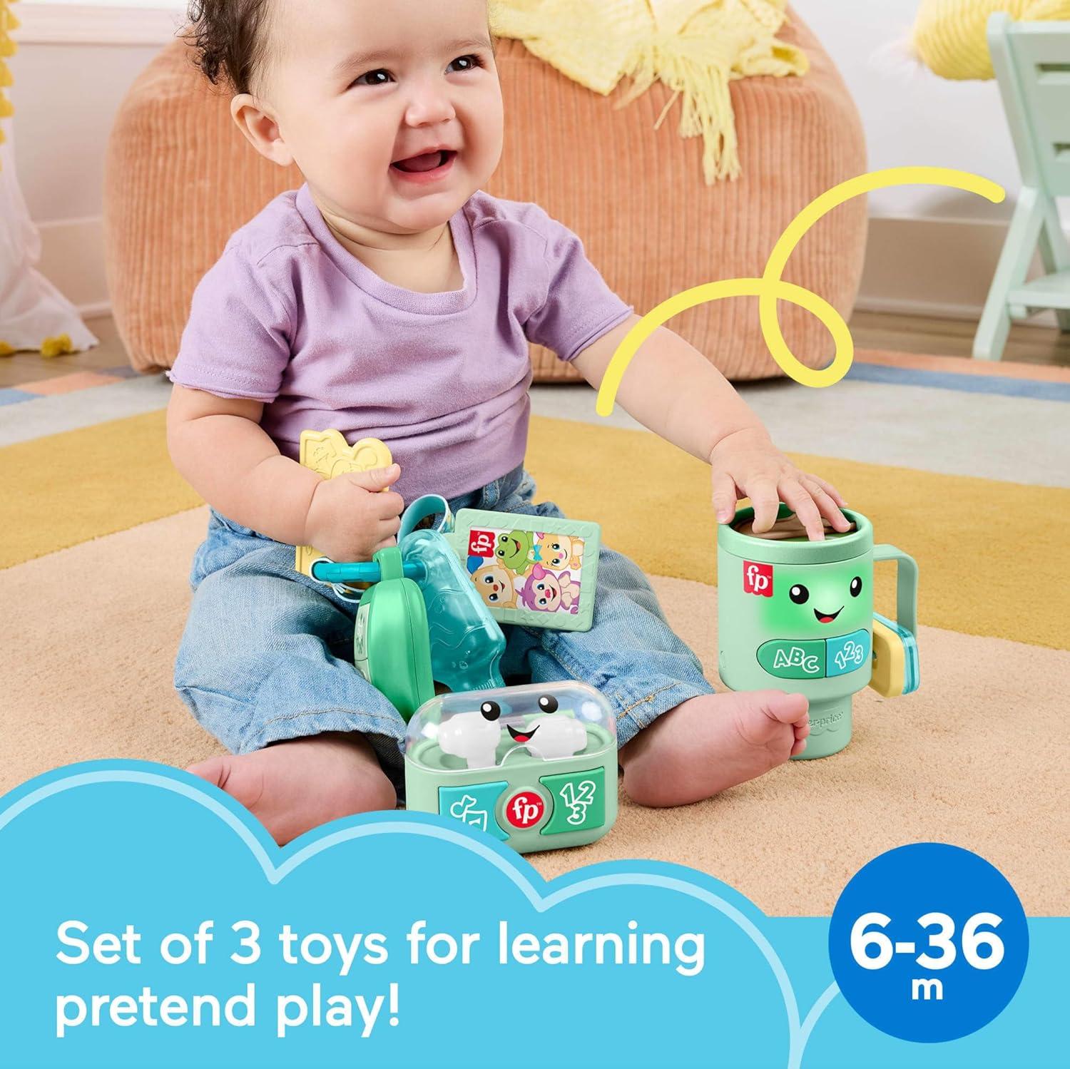 imageFisherPrice Baby Toys Laugh amp Learn Ready to Go Gift Set 3 Electronic Learning Activities for Toddler Pretend Play Kids Ages 6 Months Amazon Exclusive