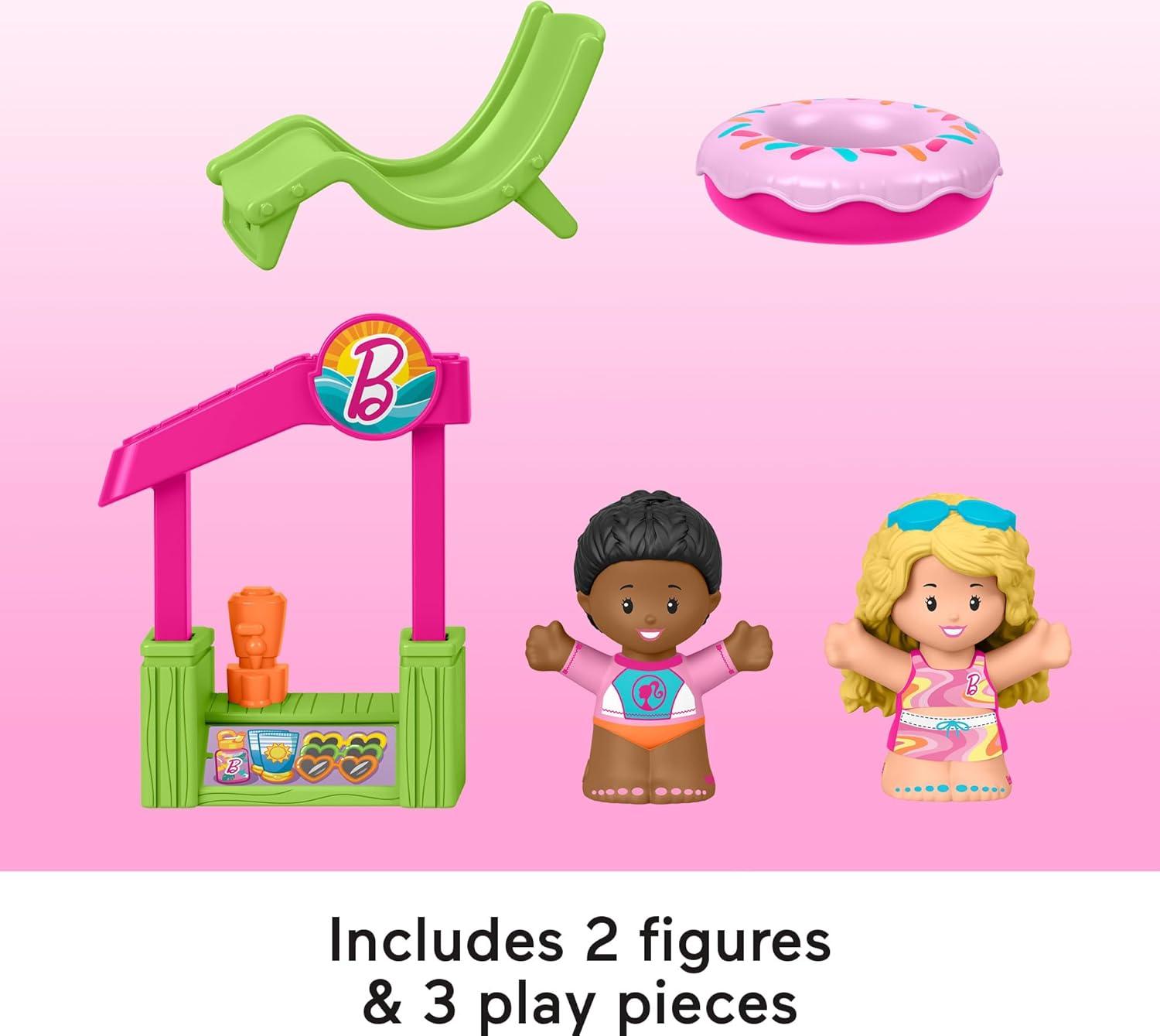 imageFisherPrice Little People Toddler Toy Barbie Beach House Playset Figures and Accessories for Preschool Pretend Play Kids Ages 18 Months