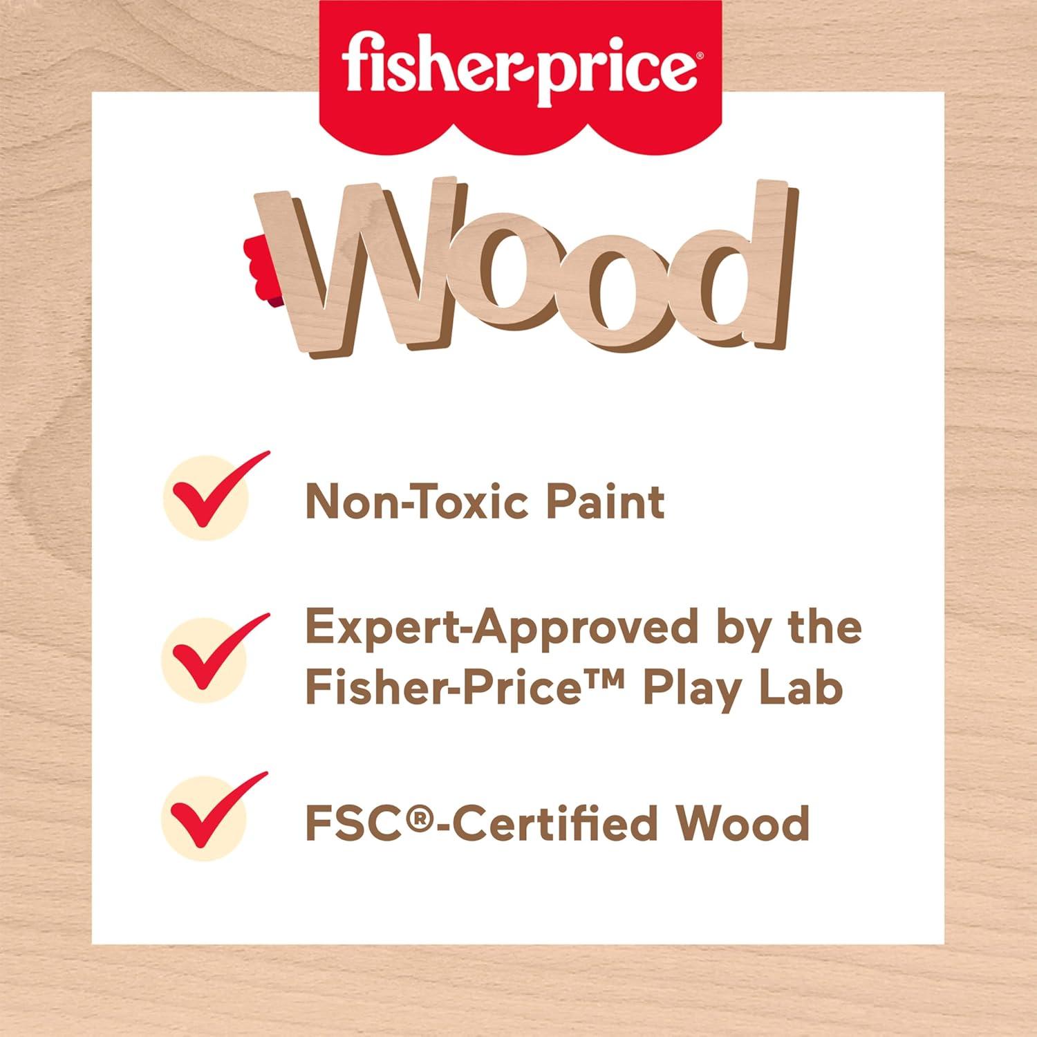 imageFisherPrice Wood Kitchen Pretend Play Toy Pots amp Pans Set 19Piece Playset Wooden Metal amp Fabric for Preschool Kids Ages 3 YearsPots Pans