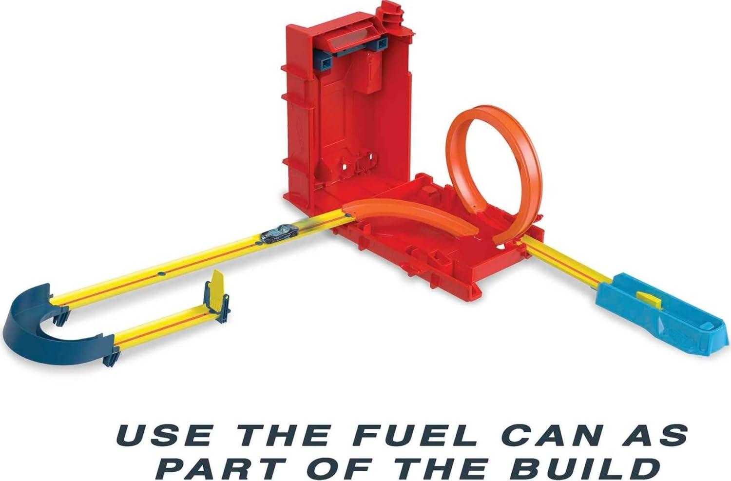 imageHot Wheels Toy Car Set Track Builder Unlimited Playset Fuel Can Stunt Box 14 Component Parts amp 164 Scale VehicleFuel Can