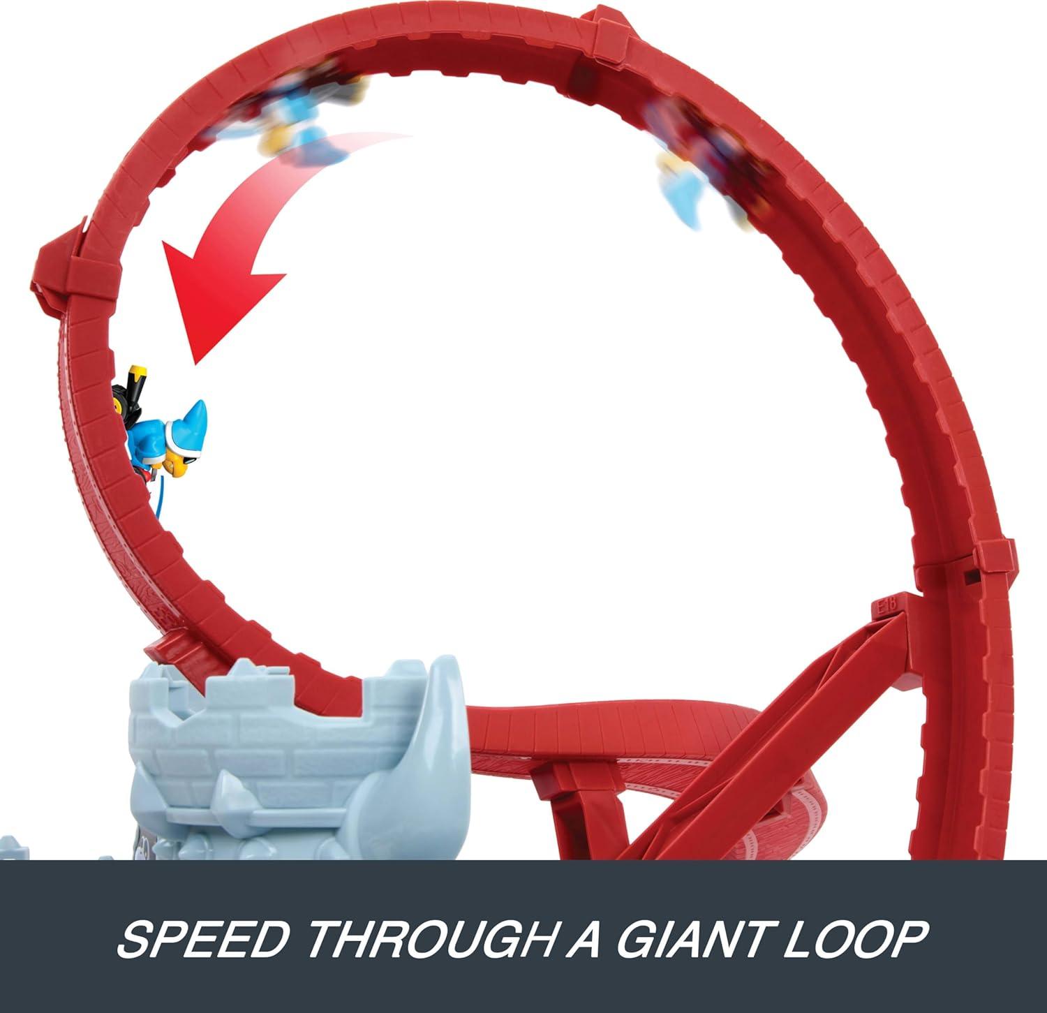 imageHot Wheels Toy Car Track Set Mario Kart Bowsers Castle Playset amp 164 Scale DieCast Kamek Interactive Play with Storage for 30 VehiclesBowser Track Set