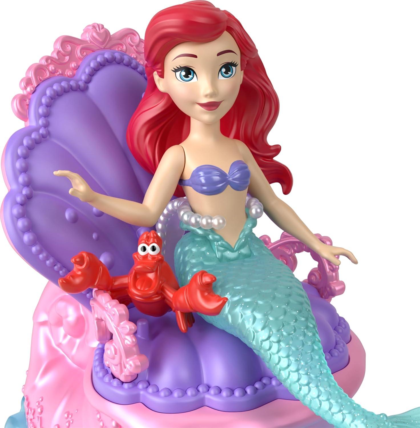 imageMattel Disney Princess Ariel Mermaid Small Doll amp Rolling Chariot Vehicle with 1 Friend Figure Inspired by Mattel Disney MovieStandard Packaging