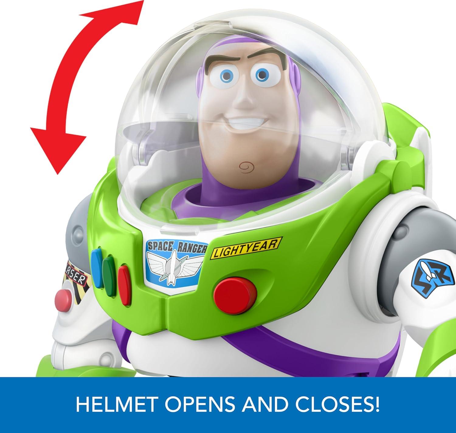 imageMattel Disney and Pixar Toy Story Talking Action Figure Rocket Rescue Buzz Lightyear with 20 Sounds amp Phrases amp Moving Helmet Visor 12inch Scale