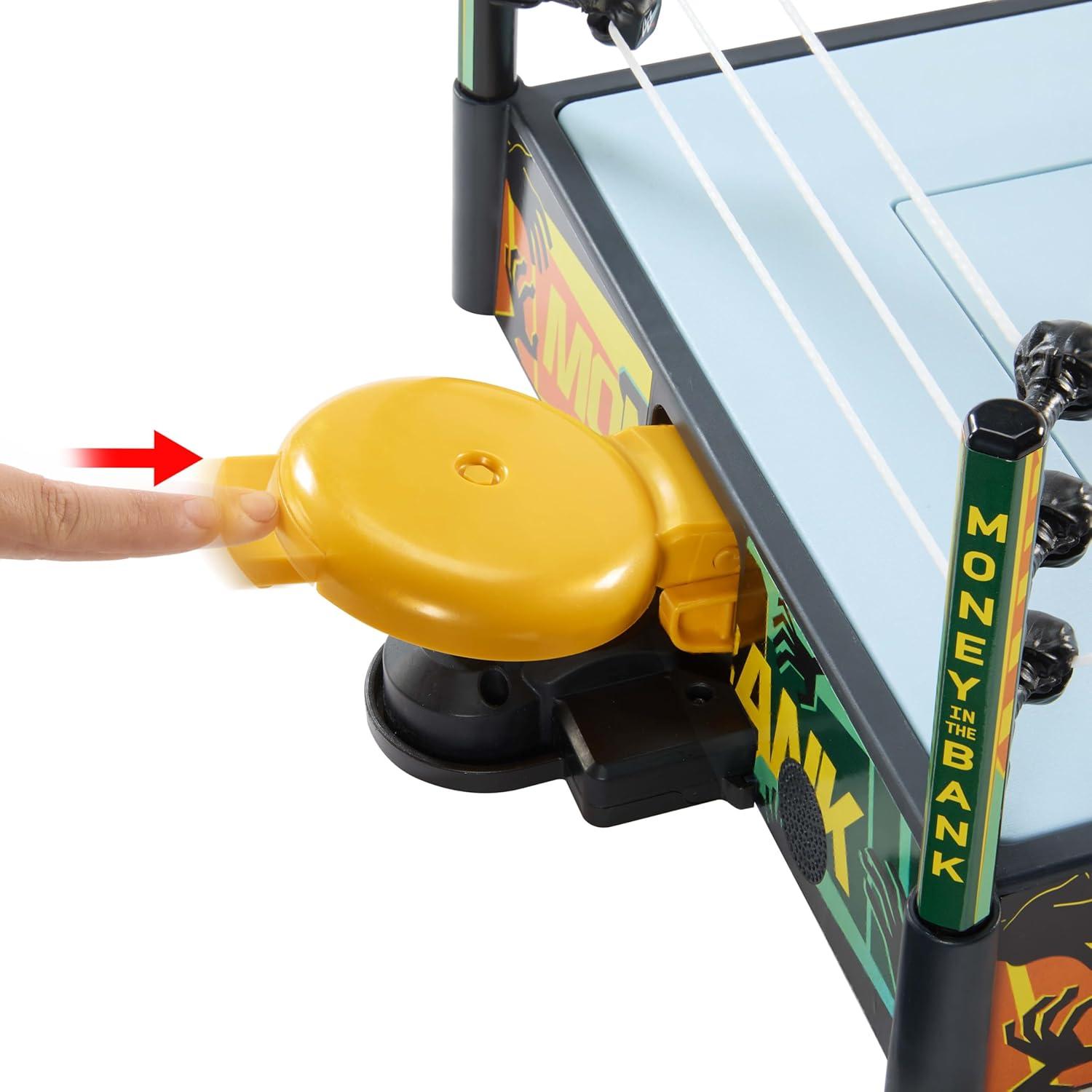 imageMattel WWE Money in The Bank Cashin Ring Playset with 2 Play Modes amp 40 Sounds amp Phrases Includes Launcher Crane Ladders amp Briefcase 13Inch x 20InchPlayset