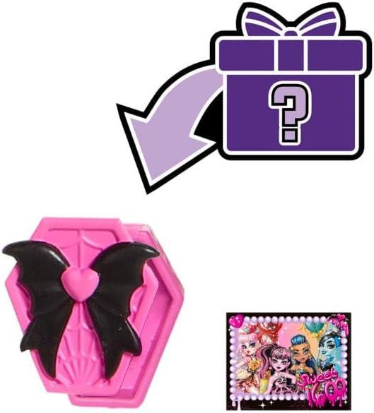 imageMonster High Scary Sweet Birthday Doll Draculaura in Pink Party Dress with Themed Accessories Like Invite Balloon Gift Fan and MoreDraculaura